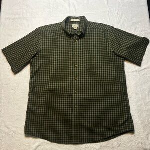 L.L. Bean Men's Green Checkered Shirt Cotton Size Large